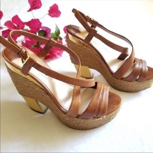 Miu Miu Brown by Prada Strappy Platform Sandals